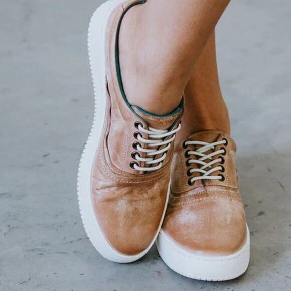 NEW ROAN Bed Stu Zania Sneaker Slip On Distressed Leather Tan Womens 7.5 - Picture 12 of 12